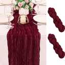 2 Pack 120 Inch Burgundy Cheesecloth Table Runner Boho Rustic Gauze Sheer Romantic 10 FT Long Cheese Cloth Table Runner for Bridal Baby Shower Wedding Party Birthday Holiday Home Easter Decor