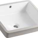 20 Inch Rectangle Undermount Bathroom Sink 19.5" X 15.9" Under Counter Vanity Sink Opening Size 17.5" x 13.78" White Porcelain Basin Sink Lavamanos Para Baos