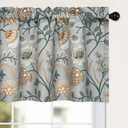 Leeva Kitchen Valances for Windows, 1 Panel Linen Textured Decorative Valance Window Treatment for Farmhouse, Light Filtering Rod Pocket Drapery for Bedroom, W 52 x L 18 Inches