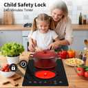 VBGK Electric Cooktop,110V 2100W Electric Stove Top with LED touch Control,9 Power Levels, Kids Lock & 4H Timer,Overheat Protection stove,12 Inch 2 burner cooktop