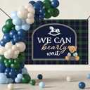 We Can Bearly Wait Baby Shower Decorations, 80PCS Teddy Bear Balloon Arch Kit with Green Plaid Bear Backdrop for Birthday, Baby Shower, Gender Reveal