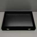 Jenseits Necklace Organizer Box, Tray with Clear Lid, Velvet Dustproof Necklaces Holder Storage Display Case, 20 Hooks Glass Top Jewelry Tray Drawer Insert for Pendant Bracelet (1-Black)