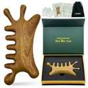 AVALEBETI 6-in-1 Gua Sha Tool for Face & Body, Natural Sandalwood – Lymphatic Drainage, Jaw Lifting & Nose Sculpting, Head Scalp Massage Comb for Stress Relief, Home Office Self Care Gifts for Women