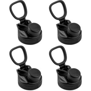 Manna Saratoga Lid - Locking Pour Spout Cap for Saratoga, Ranger Pro, and Convoy Bottles (Black), 4 Pack