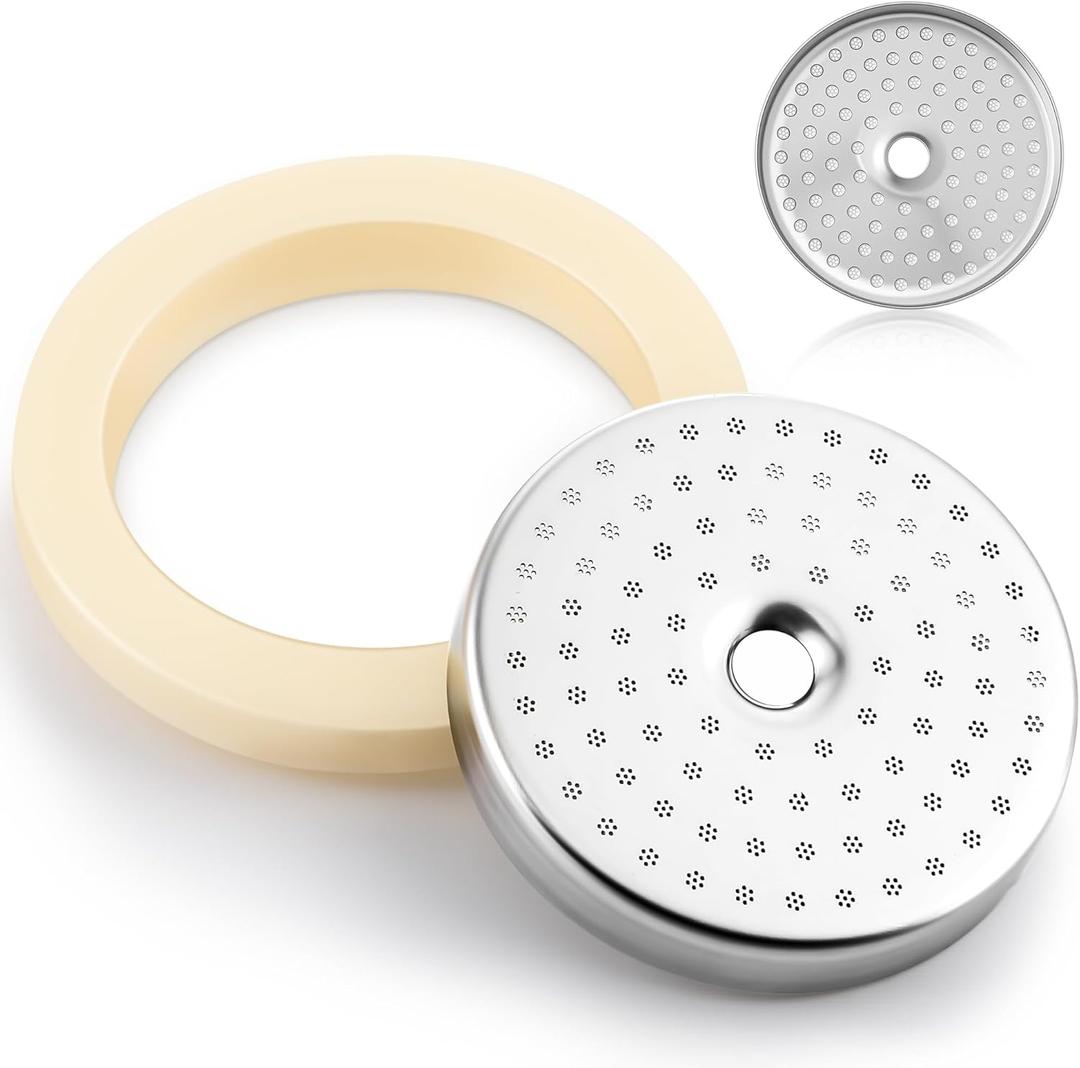 Precision Shower Screen with 54mm Silicone Steam Ring, Compatible with Breville Espresso Machines (54mm), Compatible with Bambino/Bambino Plus, Duo Temp Pro, Infuser, Barista Express/Pro/Touch