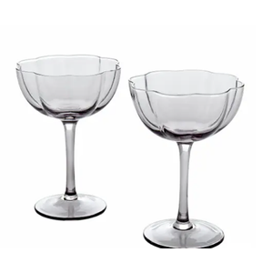 Gallery Tabletops  2 Piece Gray Couple Glass Set