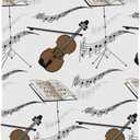 senya Violin with Music Notes Hand Towel Ultra Soft Luxury Towels for Bathroom 30"x15"