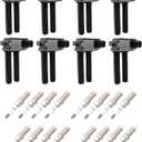 UF504 Set of 8 Ignition Coils Pack 16 Iridum Spark Plugs Compatible with 2009-2020 Dodge Ram 1500 2500 3500 Challenger Charger Durango Chrysler 300 Jeep Grand Cherokee V8 5.7L