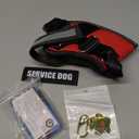 Service Dog Vest, ID Tag + 50 ADA Information Cards, Service Dog Harness in Sizes X Small to XX Large, Metal Dog Tag has Ruggedized Clip, 2-Sided Service Animal Cards,ESA Accessory Set Small (Red)