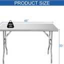 HARDURA Folding Stainless Steel Table 24X48 Inches with Legs NSF Commercial Portable Folding Prep Table for Restaurant Kitchen Home and Hotel