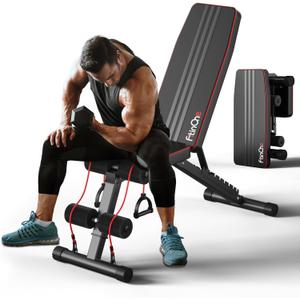 Adjustable Folding Weight Bench for Home Gym, 660 lbs Capacity Multi-Functional Workout Bench Sturdy Durable for Full Body (X2)