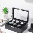 Bracelet Holder Organizer Box, Jewelry Storage Case with 2 Rods, Bangle Watch Display Tray for Women Girls (Black)