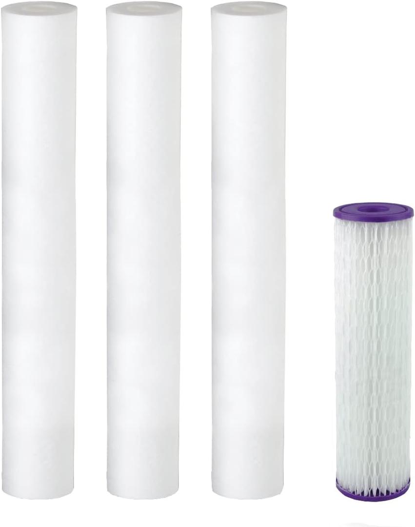 Aquasana 20 Inch Pre-Filter Replacement 3-Pack and Post-Filter Bundle