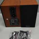 Elimavi Powered Bookshelf Speakers, 30W X 2 Turntable Speakers with 4 Inch Woofer, Record Player Speakers with AUX Input for PC and TVs,Wood Grain Color for Wall Mounting