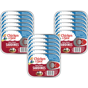 Chicken of the Sea Sardines, 3.75 oz. Cans (Pack of 18), Mediterranean Style, Wild Caught Sardines, Packaging May Vary