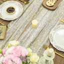 3 x Horaldaily Beige Gold Gauze Tablecloth 60x104 Inch Rectangular, Golden Sequin Glitter Metallic Foil, Sheer Tulle Cheesecloth for Wedding Baby Shower Ceremony Birthday