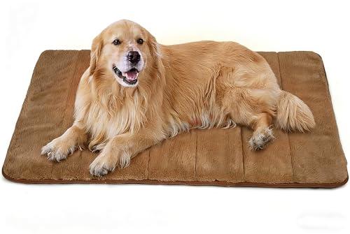 ZAKAPAWS Dog Crate Pad for X Large Dog - 41x27 Memory Foam Dog Bed, Washable & Anti-Slip Dog Bed Mat, Ultra Soft Kennel Pad for Dogs Cozy Sleeping Mat, Khaki