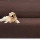 U-NICE HOME Large Sofa Cover Reversible Couch Cover for Dogs with Elastic Straps Water Resistant Furniture Protector for Pets Couch Cover for 4 Cushion Couch (Oversized Sofa, Coffee/Beige)