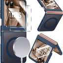 LeYi for Motorola-Razr-2025-Plus-Case: Razor Plus 2025 Phone Case [Compatible with MagSafe] with 2Pcs Screen Protector, Magnetic Integrated Structure Shockproof Funda para Moto Razr + 2024, Royal Blue