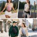 Wandering Nature Sling Bag for Women Lightweight Quilted Crossbody Bag Fits for 11" Tablet with Breathable Back Panel Anti Theft Pocket Padded Strap USB Charge Port, Ideal for Travel, Daily Use (Beige)