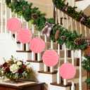 Artmag 2 PCS Large Velvet Christmas Balls Ornaments Shatterproof Hanging Set Flocked for Xmas Tree Holiday Party Decorations (Pink,6 Inch)