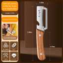 Premium Vegetable Peeler with Wooden Handle and Bottle Opener Stainless Steel Blade Kitchen Tool for Fruit Apple Potato Pumpkin Papaya Zucchini