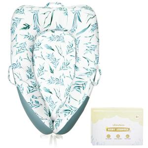 Baby Lounger -Lilian&Gema Infant Lounger for Newborn 0-24 Months, Soft Washable Baby Nest with Cover, Newborn Lounger for Home and Travel, Baby Gifts (Green)