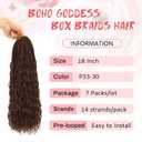 Eeanno Goddess Box Braids Crochet Hair Mixed Chocolate 18 Inch 7 Packs Boho Hair for Women Pre Looped Crochet Box Braids with Curly Ends, P3330