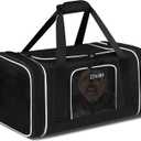 Petskd Length-Expandable Pet Carrier 18x13x9.5 Inches Southwest Allegiant Airline Approved, Soft Pet Travel Carrier for Small Cats Dogs with Zipper Locks and Anti-Scratch Mesh(Black)