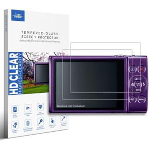 [2-PACK] Tempered Glass Screen Protector Designed for Canon PowerShot ELPH 360 HS 3 Inch Display Camera Screen Anti Scratch/Fingerprint (HD Clear)