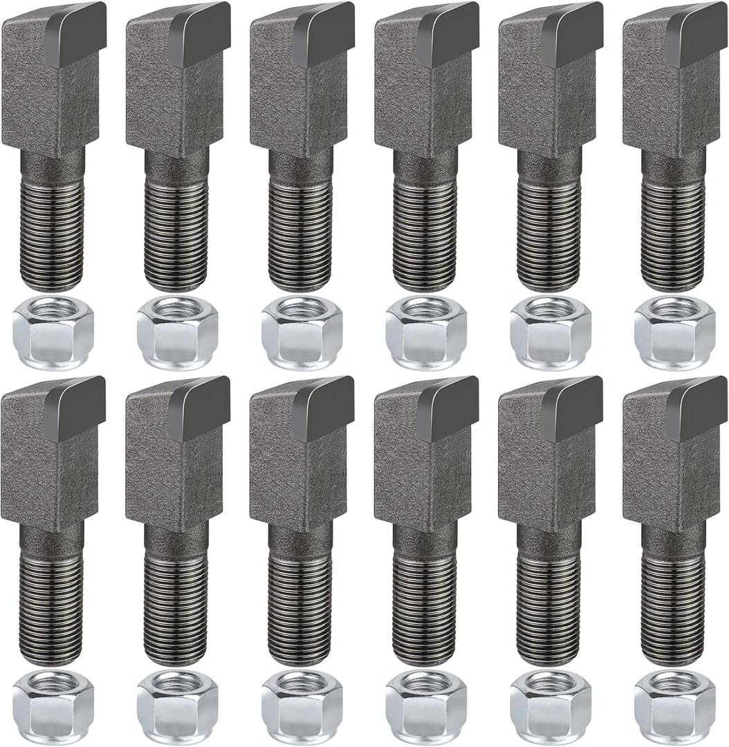 12 Pack Stump Grinder Teeth Fit Woodland Mills WG24 WG28 Stump Grinder Tooth Parts for Cutting Tree Stub,Carbide Tips with 5/8" Nuts,2-7/8"Lx11/16"W