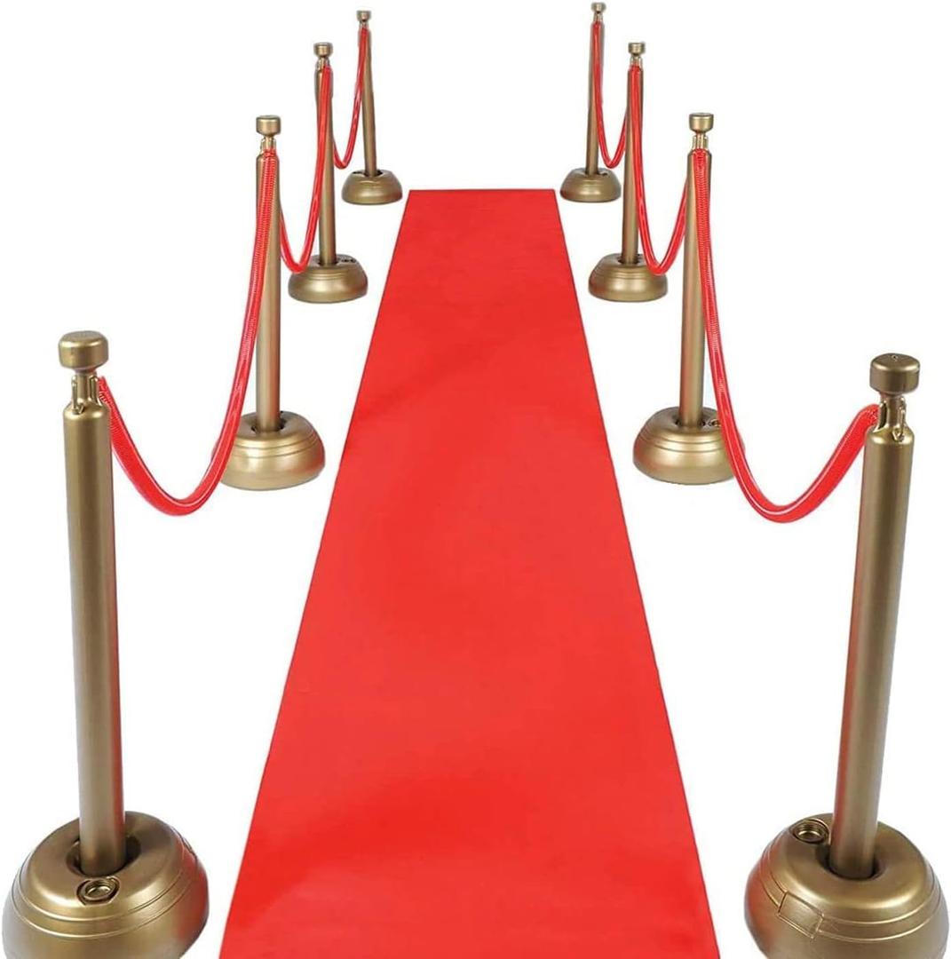 Red Carpet Runner for Party, 2 x 15 ft, Non-Woven Polyester Fabric Aisle Runner for Wedding Ceremony, Hollywood Red Carpet for VIP Awards Night Theme Party Decorations