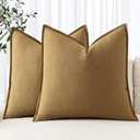 MIULEE Decorative Linen Pillow Covers 20x20 Inch Mustard Yellow Boho Farmhouse Neutral Couch Throw Pillows for Bed Pack of 2 Accent Modern Pillowcase Summer Sofa Livingroom Home Decor