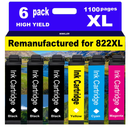 NINKLER for 822XL Remanufactured for Epson 822 Ink Cartridges Pro WF3820 WF3823 WF4820 WF4830 WF4833 WF4834 Printer 6 Pack