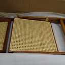 Rattan Dining Chairs Walnut Natural Resin Rattan Chair Foldable 2 Pack