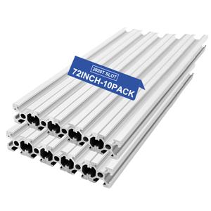 SeekLiny 10Pcs T Slot 2020 Aluminum Extrusion Profile 1830mm(72''6ft)Silver