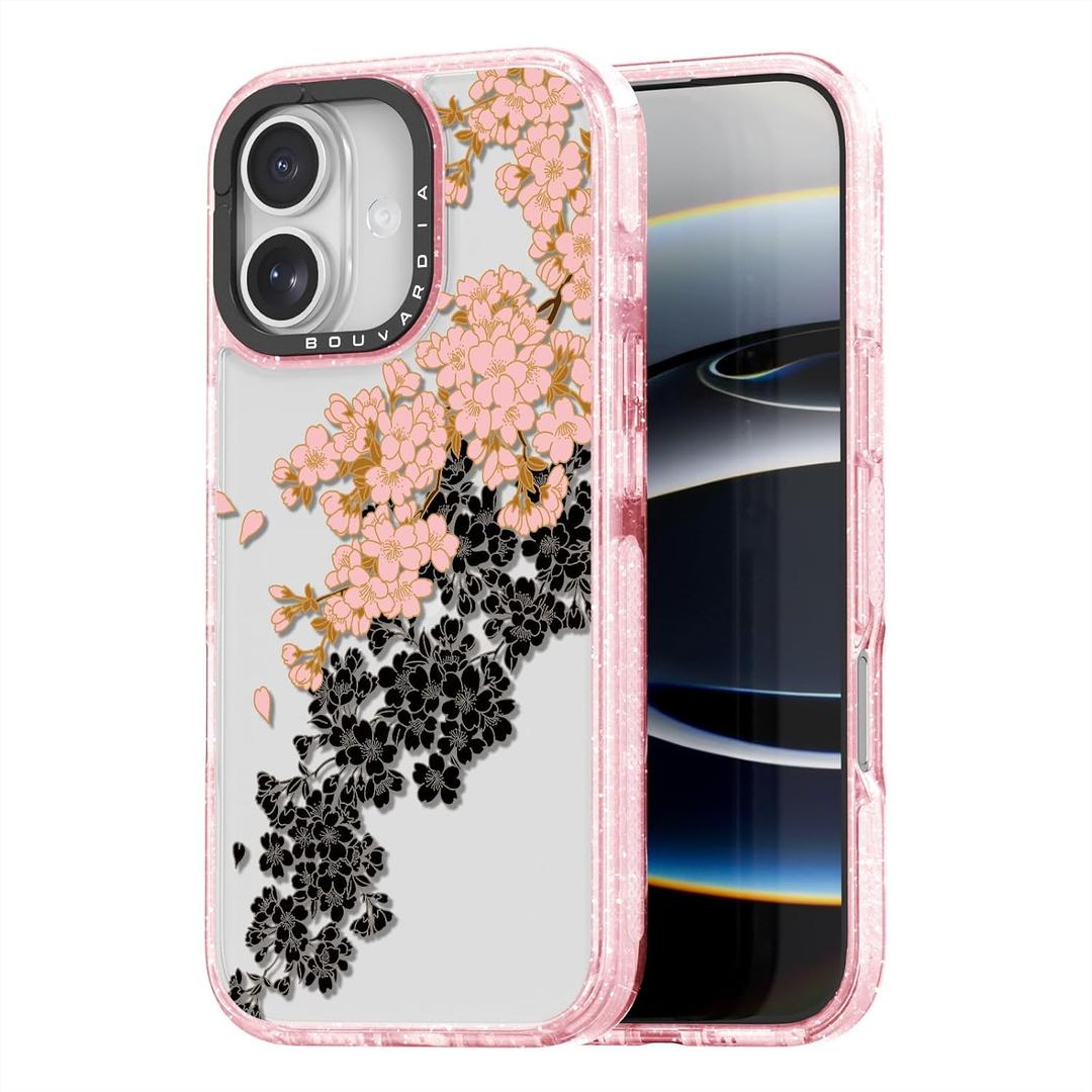 Bouvardia for iPhone 17 Case, Cute Girly Design for Women, Shockproof & Aesthetic, Floral: Sakura