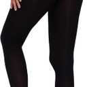 Women Ultra Soft 50 Denier Silky Tights Semi Opaque Solid Color Pantyhose High Waist Footed Stockings (Black)