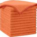 AIDEA Microfiber Cleaning Cloth-12PK, Soft Microfiber Towels for Cars, Absorbent Cleaning Rags, Lint-Free Streak-Free Wash Cloths for House, Kitchen, Window(12in.x12in), Orange