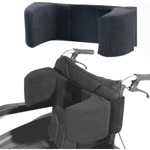 SGTMATCY Lateral Support for Wheelchair Lateral Support Cushion with Adjustable Side Panels for Wheelchairs,Wheelchair Stabilizer Attachment Chair Side Pads,Lateral Foam Wedge for Elderly (Black)