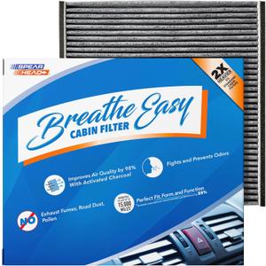 Spearhead Odor Defense Breathe Easy AC & Heater Cabin Filter | Fits Select 2000-2010 Avalon, Camry, Sienna, Solara, ES330, GX470, RX350, RX400h | Up to 25% Longer Lasting w/Activated Carbon (BE-132)