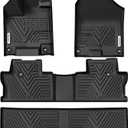 YITAMOTOR Floor Mats for Honda Ridgeline Crew Cab 2017-2026, Custom Fit All Weather Anti-Slip TPE Rubber Mat, Super Duty Honda Accessories, Ridgeline Floor Liners Set, 1st, 2nd & 2nd Row Cargo, Black
