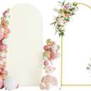 Wokceer 6 FT Wedding Arch Stand and Arch Cover, Metal Arch Backdrop Stand with Arch Stand Cover for Birthday Party Wedding Ceremony Bridal Baby Shower Event Decor, Ivory, DoorCover 0.8M-Ivory-K