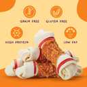 Jungle Calling Chicken Wrap Knotted Bones Dog Chews, Long Lasting Beefhide Treats Real Rawhide Bones for Large Dogs Edible Training Treats (EXP 01/09/26)