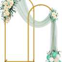 Metal Arch Backdrop Stand 2 Set (6FT/5FT), Gold Wedding Arch Frame, Balloon Arch Stand for Wedding, Baby Shower, Birthday, Ceremony, Party Decor