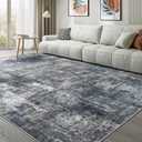 Washable 9x12 Area Rugs for Living Room: Abstract Modern Home Decor Rug