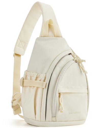 BAGSMART Small Crossbody Sling Backpack, Travel Casual Daypack Backpacks, Cross Body Chest Bag Backpack, White Opal BAGSMART Small Crossbody Sling Backpack, Travel Casual Daypack Backpacks, Cross Body Chest Bag Backpack, White Opal