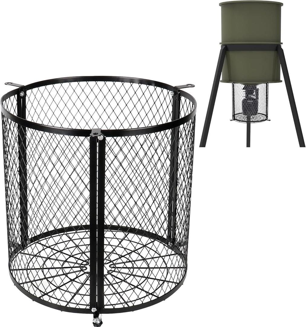 moonoom Deer Feeder Varmint Guard, 12.3 x 11.8Varmint Cage for Feeders, Deer Feeder Cage for Hunting Keeping Wildlife Away from (black)