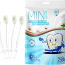 Mini Brushes-Disposable Toothbrushes with Toothpaste + Tongue Scraper + Picks+Floss Pick 5 in 1 Individually Wrapped for Work or Travel 26 Count (Iced Lemon Flavor)