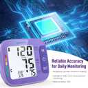 Blood Pressure Monitor for Home Use, Large Upper Arm Blood Pressure Cuff with Backlight, Automatic Digital BP Machine for Seniors, Heart Rate Monitor & Storage Bag (Purple)